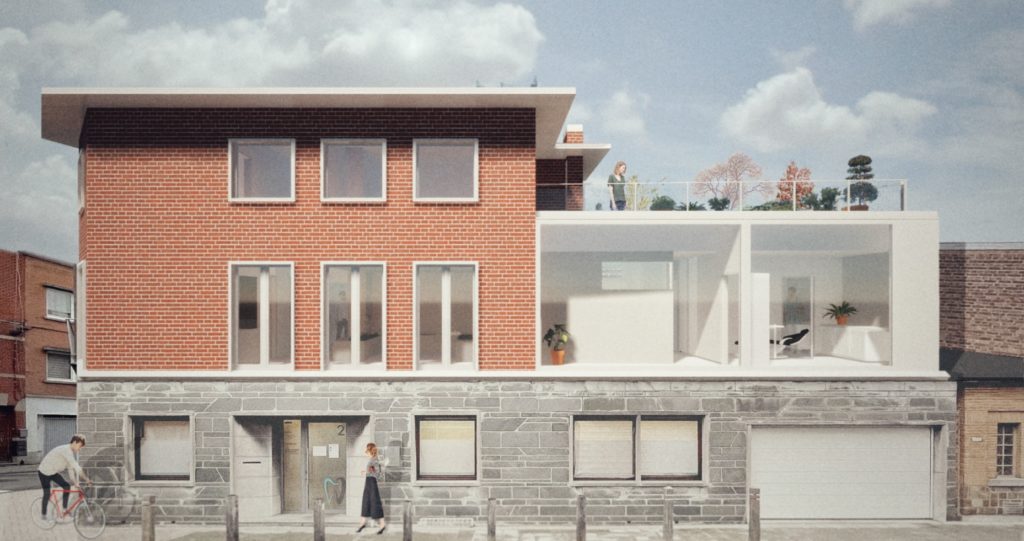 Projet architecture Grivegnée cabinet dentaire façade complète esquisse
