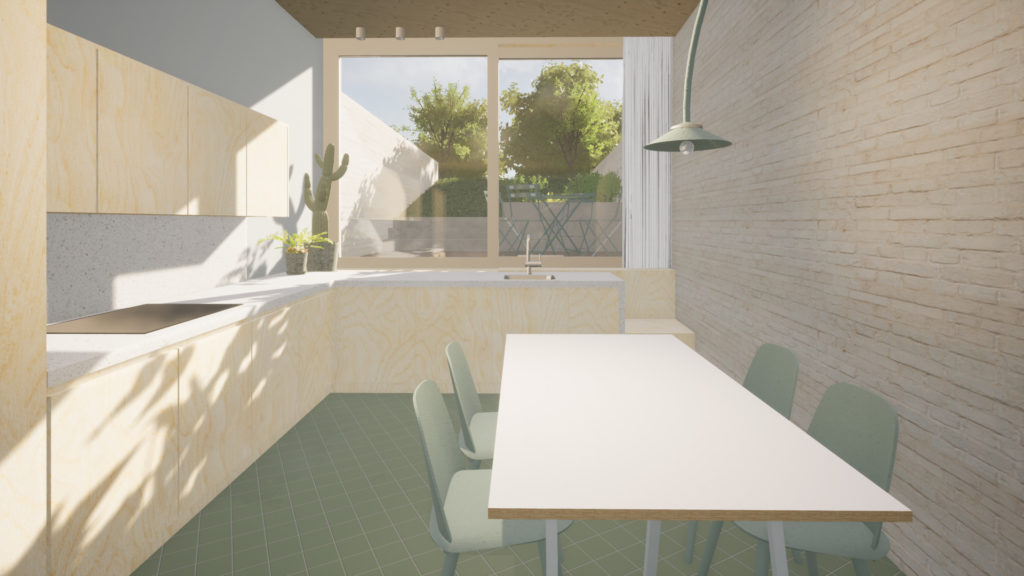 Projet architecture extension habitation cuisine salle à manger